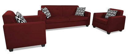 Adorn India Blazer Plus 3-1-1 Five Seater Sofa Set (Maroon)