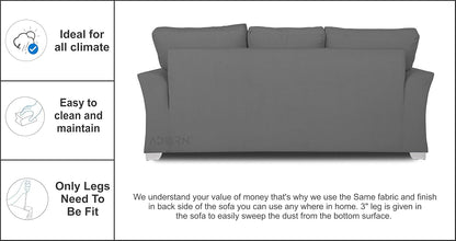 Adorn India Alexia 3+2+1 Six Seater Sofa Set (Light Grey)