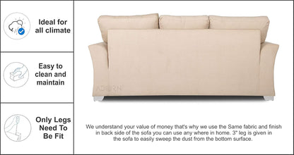 Adorn India Alexia 3+2 Five Seater Sofa Set (Beige)