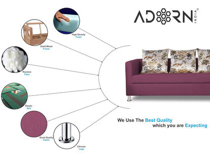 Adorn India Alita 3+2 Compact 5 Seater Sofa Set (Light Purple)