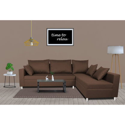 Adorn India Hallton Plain 2 Seater Sofa (Beige) (3 Year Warranty)