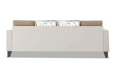 Adorn India Ashley Digital PrintLeatherette Fabric L Shape 5 Seater Sofa Set RHS (Beige & White) (3 Year Warranty)