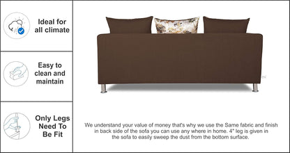 Adorn India Alita 3+2+1 Compact 6 Seater Sofa Set (Brown, Wood)