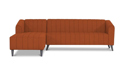 Adorn India Premium Laurel L Shape 6 Seater Sofa Set (LHS) (Rust) (3 Year Warranty)