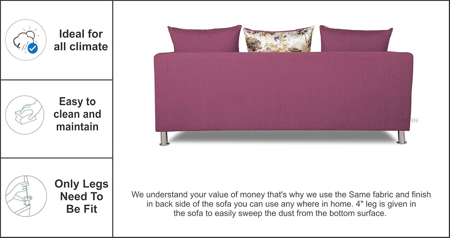 Adorn India Alita 3+2 Compact 5 Seater Sofa Set (Light Purple)