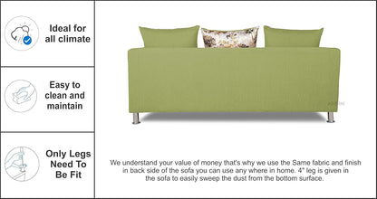 Adorn India Alita 3+2 Compact 5 Seater Sofa Set (Green)