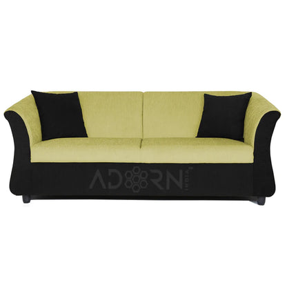 Adorn India Acura 3 Seater Sofa (Brown & Beige)