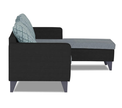Adorn India Dorothy Blossom L Shape 5 Seater Sofa Set RHS (Black & Grey)