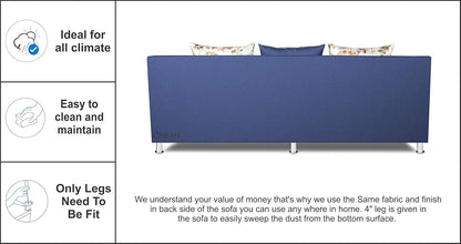 Adorn India Alica 3+2+1 Six Seater Sofa Set (Blue)