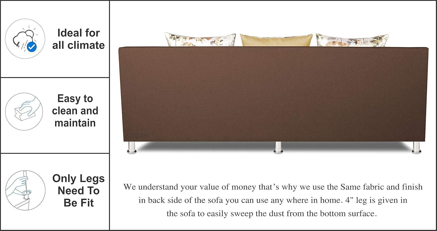Adorn India Alita 3+2 Compact 5 Seater Sofa Set (Brown & Beige)