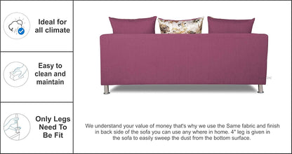 Adorn India Alita 3+2+1 Compact 6 Seater Sofa Set (Light Purple)