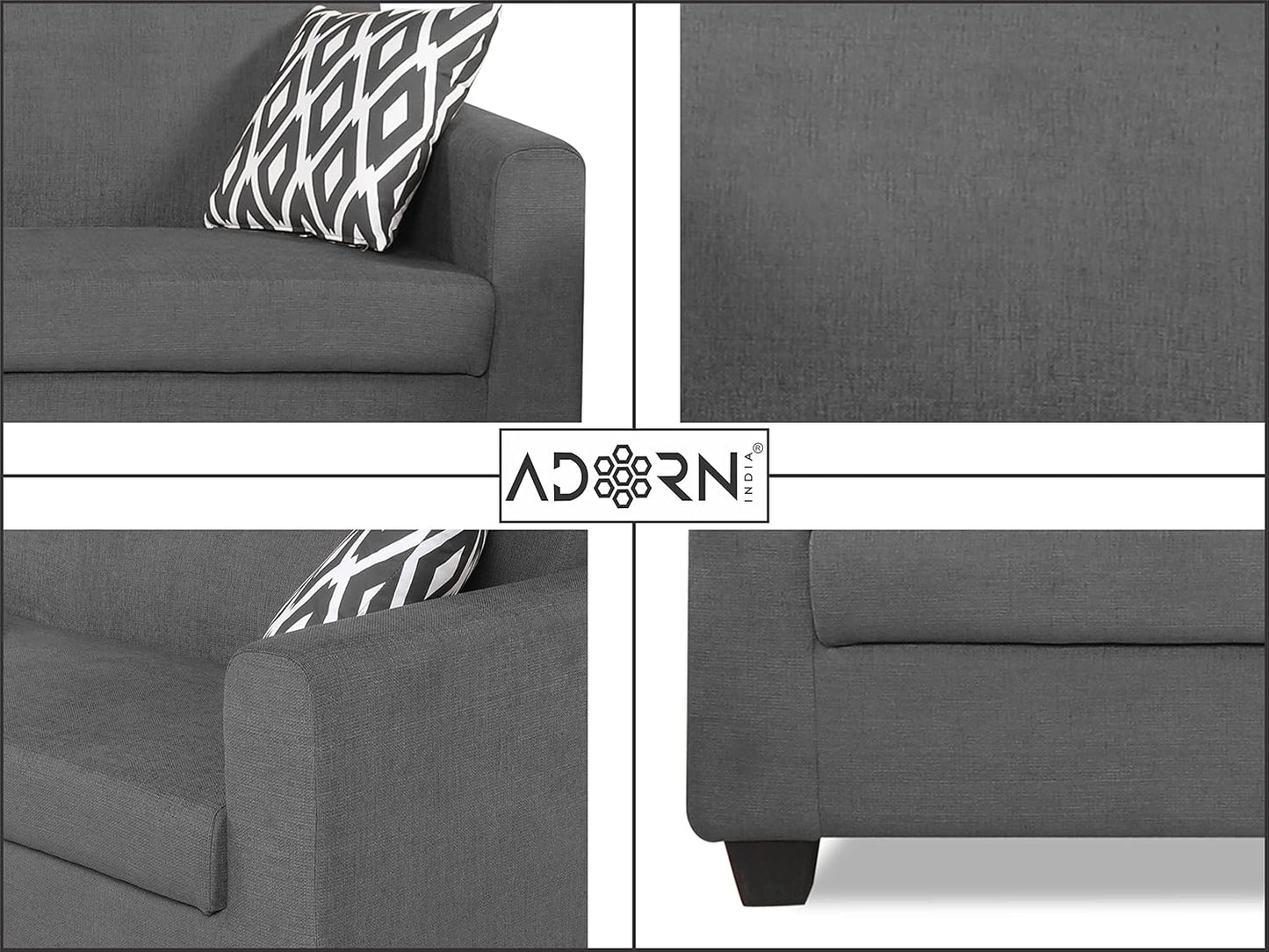 Adorn India Blazer 3-1-1 5 Seater Sofa Set (Grey)
