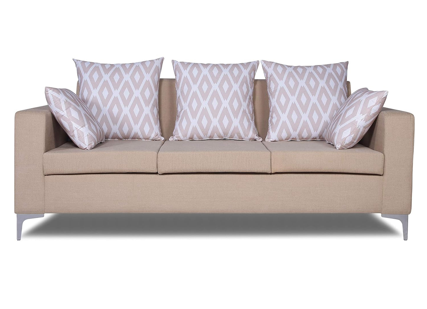 Adorn India Anigma 3 Seater Sofa (Beige)