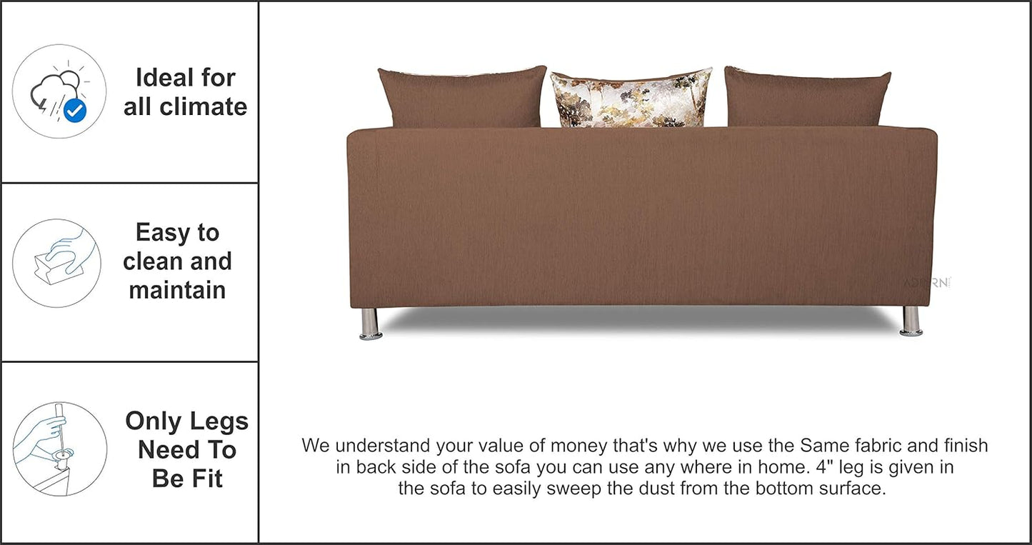 Adorn India Alita 3+2+1 Compact 6 Seater Sofa Set (Camel)