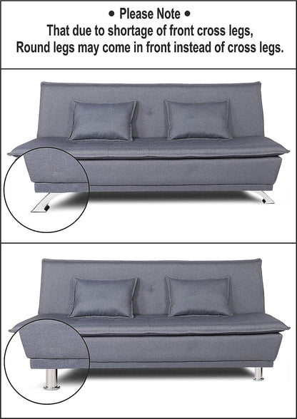 Adorn India Arden 4 Seater Plain Sofa Cum Bed 4 x 6 (Camel) (3 Year Warranty)
