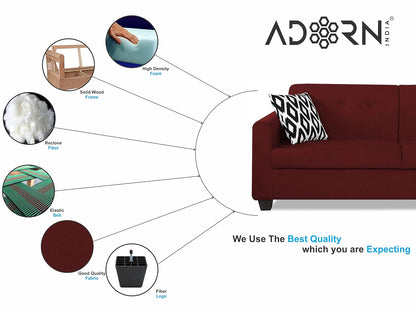 Adorn India Blazer Plus 3-1-1 Five Seater Sofa Set (Maroon)