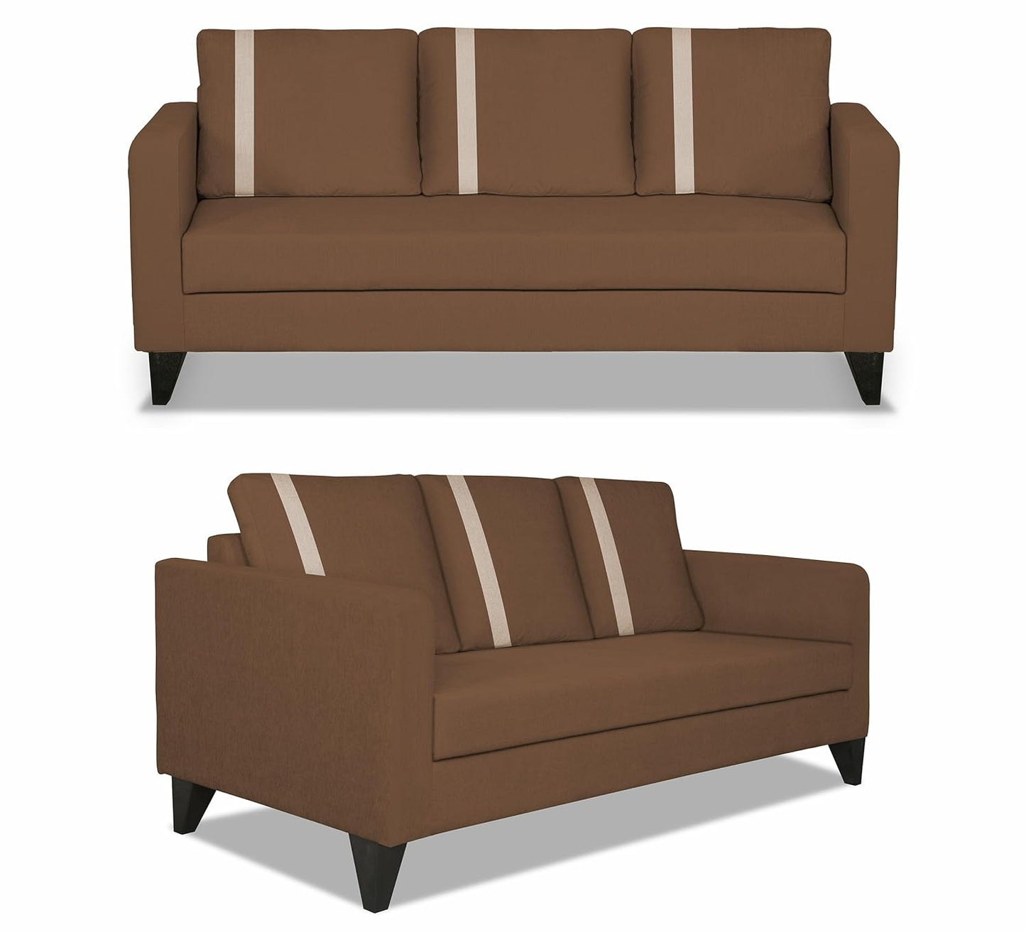Adorn India Chandler Plus 3+2 5 Seater Sofa Set (Brown) (3 Year Warranty)