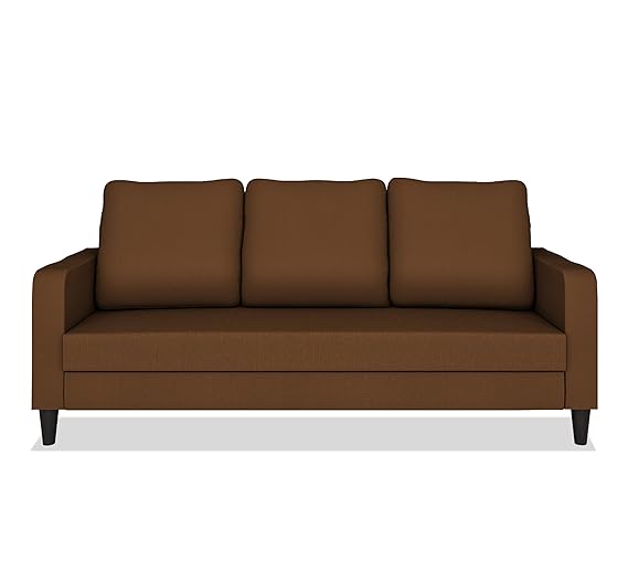 Adorn India Chandler Decent 3 Seater Sofa (Brown) (3 Year Warranty)