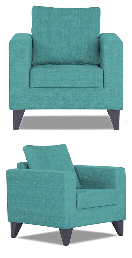 Adorn India Hallton Plain 3+1+1 5 Seater Sofa Set (Aqua Blue) (3 Year Warranty)