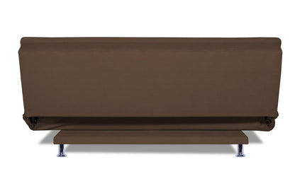Adorn India Aspen 3 Seater Sofa Cum Bed Single Tone Fabric (Brown) (3 Year Warranty)
