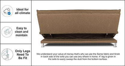 Adorn India Arden 4 Seater Plain Sofa Cum Bed 4 x 6 (Camel) (3 Year Warranty)