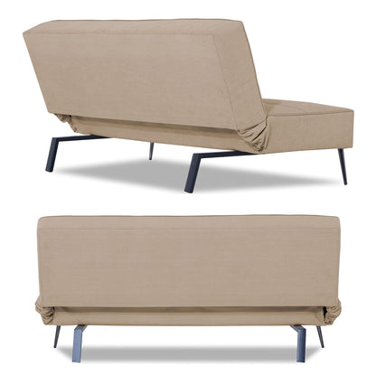 Adorn India Benjamin 3 Seater Sofa Cum Bed (Beige) (3 Year Warranty)