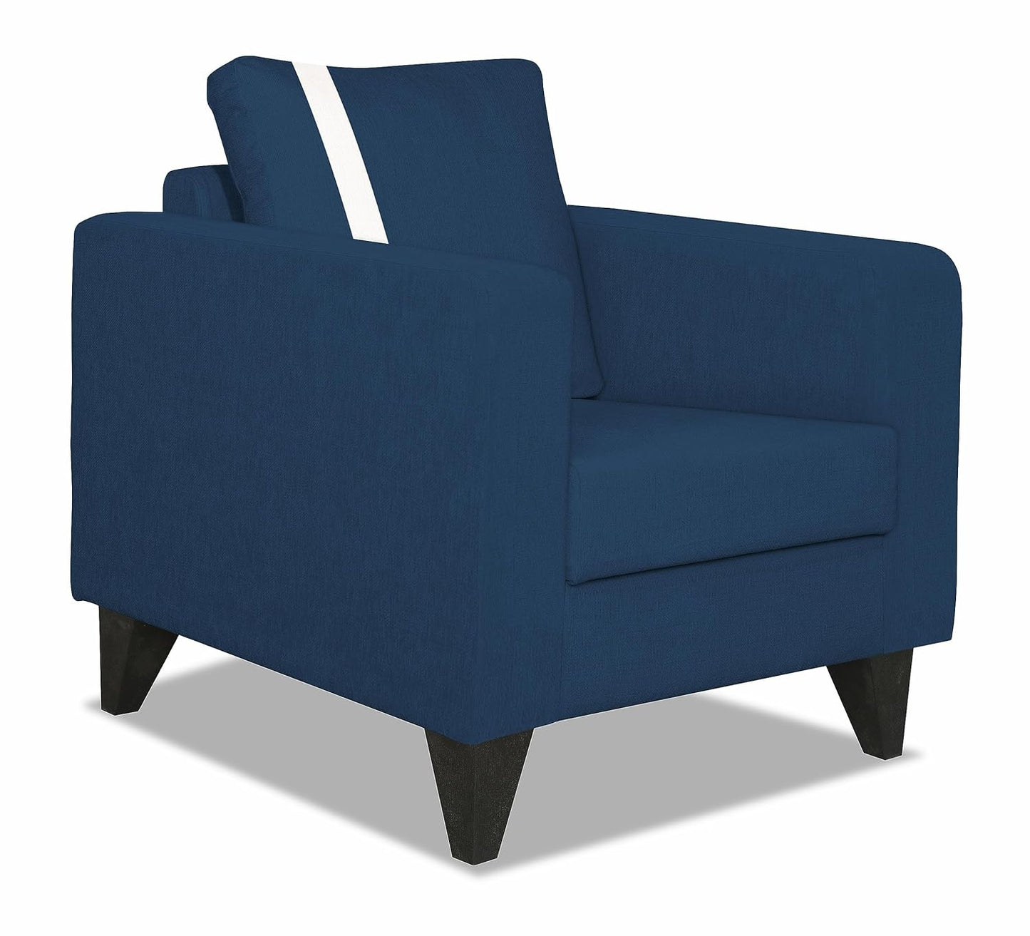 Adorn India Chandler Plus 1 Seater Sofa (Blue) (3 Year Warranty)