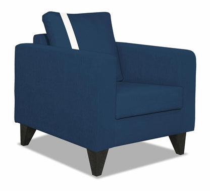Adorn India Chandler Plus 1 Seater Sofa (Blue) (3 Year Warranty)