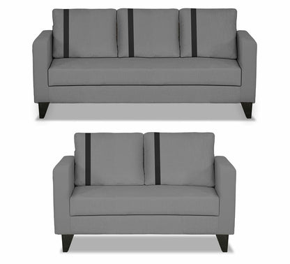 Adorn India Chandler Plus 3+2 5 Seater Sofa Set (Grey) (3 Year Warranty)