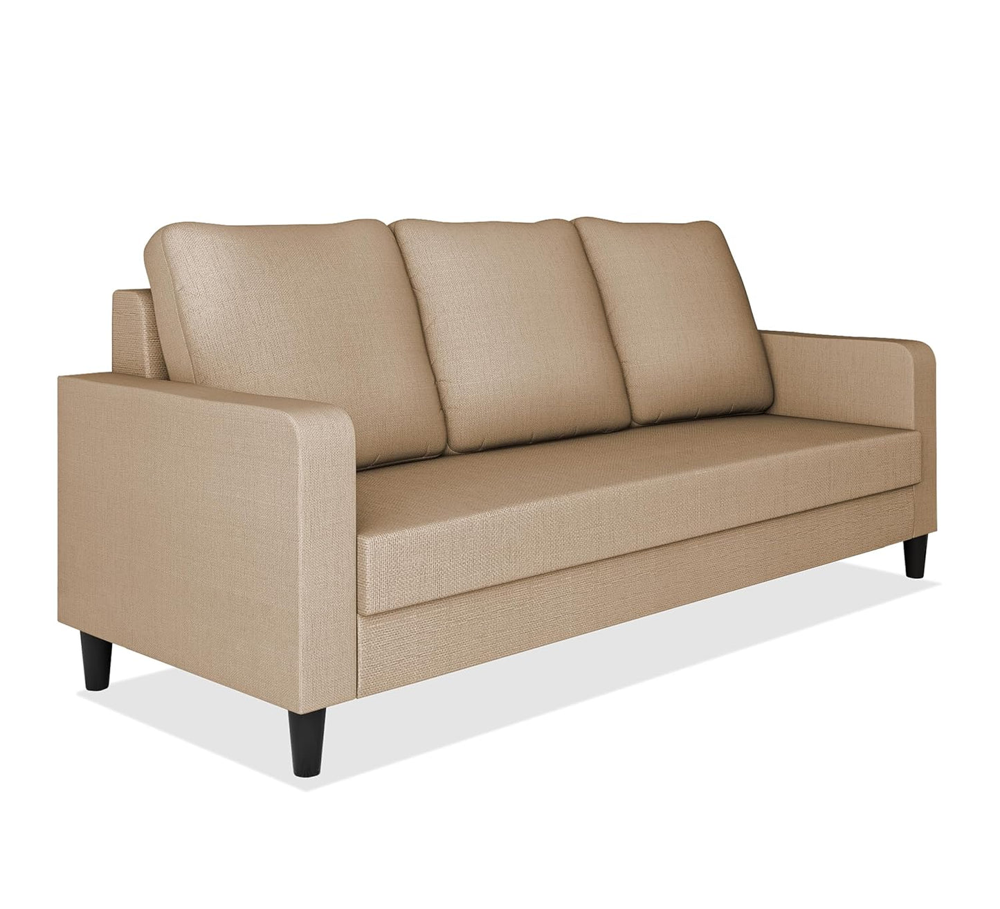 Adorn India Chandler Decent 3 Seater Sofa (Beige) (3 Year Warranty)