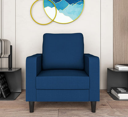 Adorn India Chandler Decent 1 Seater Sofa (Blue) (3 Year Warranty)
