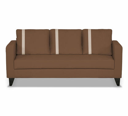 Adorn India Wood Chandler Plus 3 Seater Sofa (Brown), 3-Person Sofa