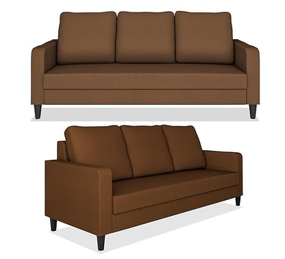 Adorn India Chandler Decent 3+1+1 5 Seater Sofa Set (Brown) (3 Year Warranty)
