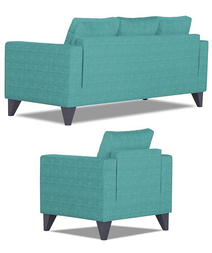 Adorn India Hallton Plain 3+1+1 5 Seater Sofa Set (Aqua Blue) (3 Year Warranty)