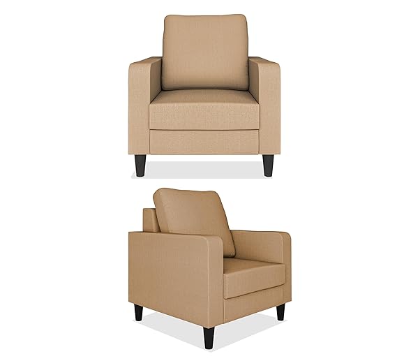 Adorn India Chandler Decent 3+1+1 5 Seater Sofa Set (Beige) (3 Year Warranty)