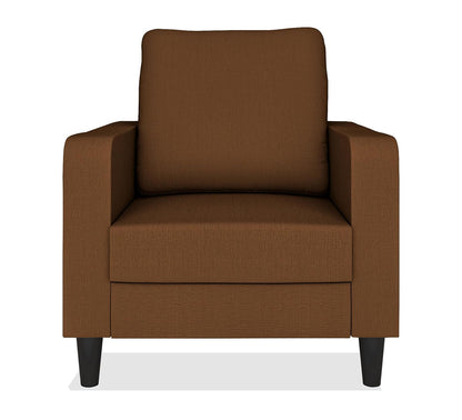 Adorn India Chandler Decent 1 Seater Sofa (Brown) (3 Year Warranty)