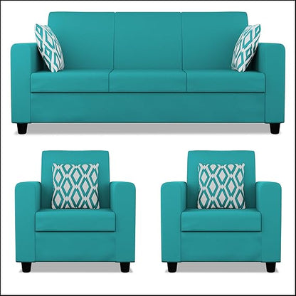 Adorn India Monteno 3-1-1 5 Seater Sofa Set (Aqua Blue) (3 Year Warranty)