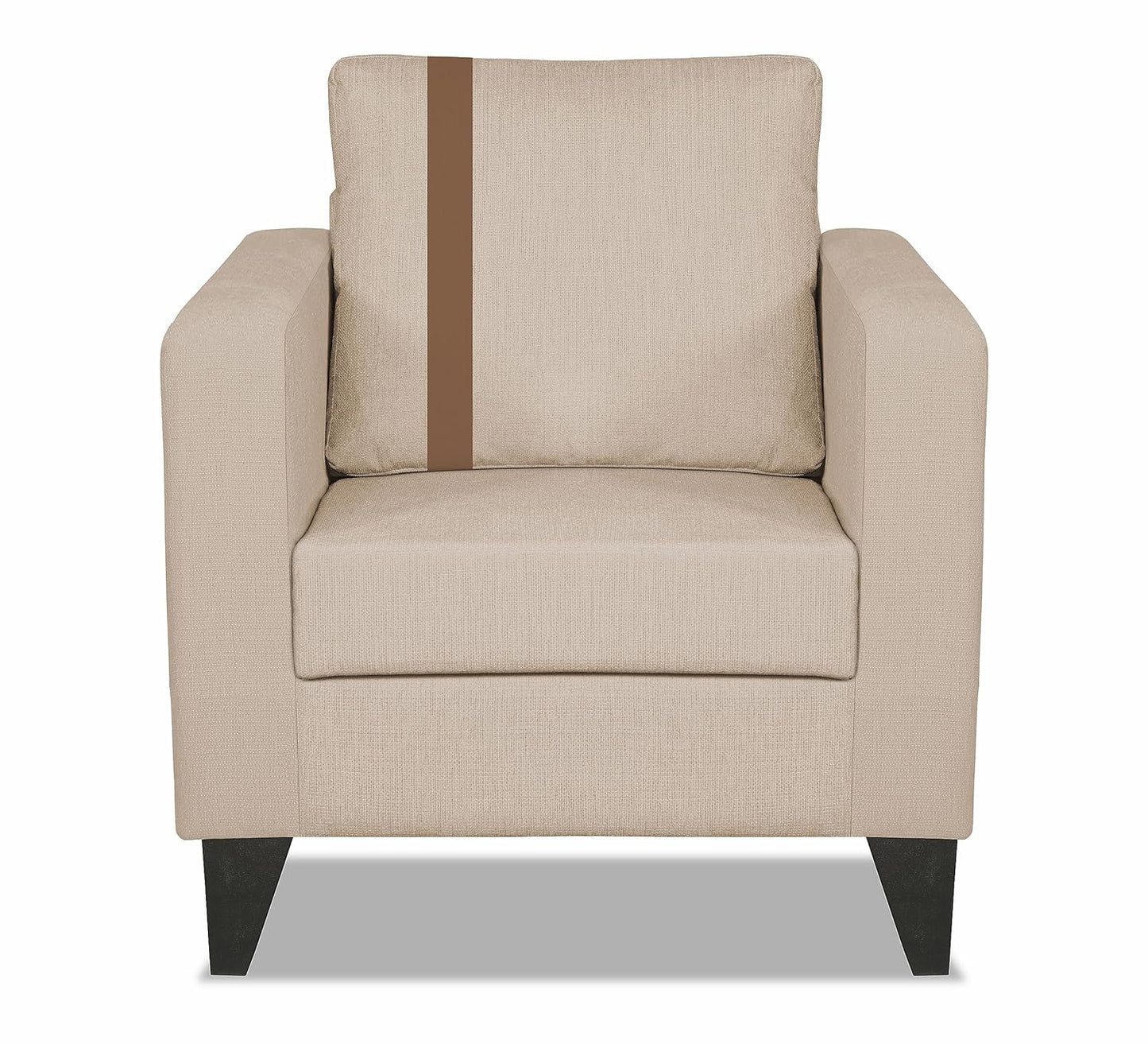 Adorn India Chandler Plus 1 Seater Sofa (Beige) (3 Year Warranty)