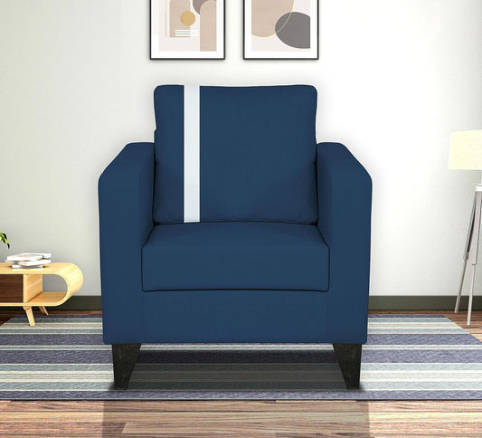Adorn India Chandler Plus 1 Seater Sofa (Blue) (3 Year Warranty)