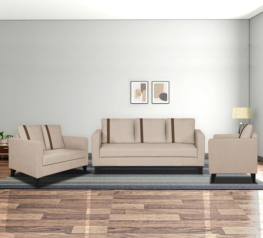 Adorn India Chandler Plus 3+2+1 6 Seater Sofa Set (Beige) (3 Year Warranty)