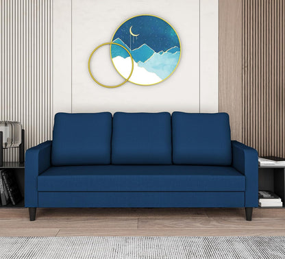 Adorn India Chandler Decent 3 Seater Sofa (Blue) (3 Year Warranty)