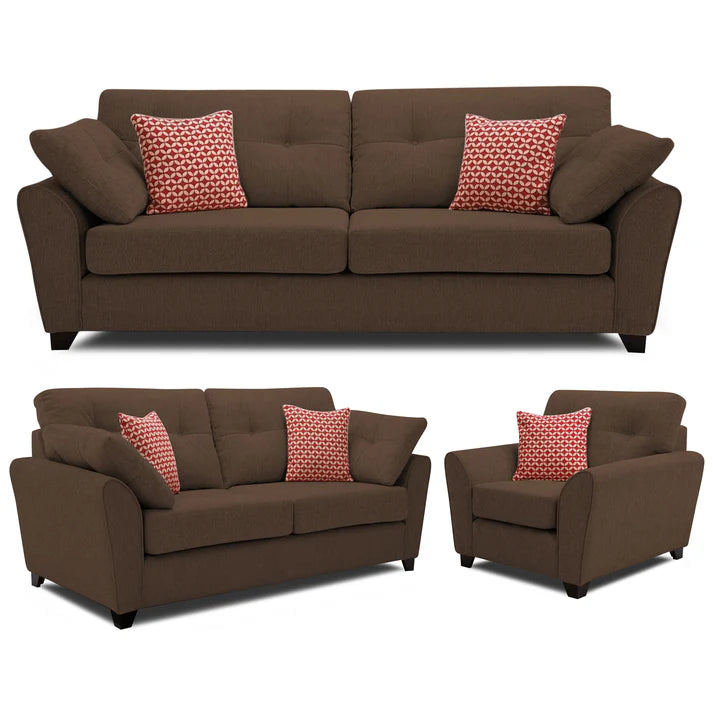 Adorn India Hallton Plain 2 Seater Sofa (Beige) (3 Year Warranty)