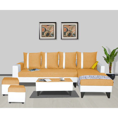 Adorn India Hallton Plain 2 Seater Sofa (Beige) (3 Year Warranty)