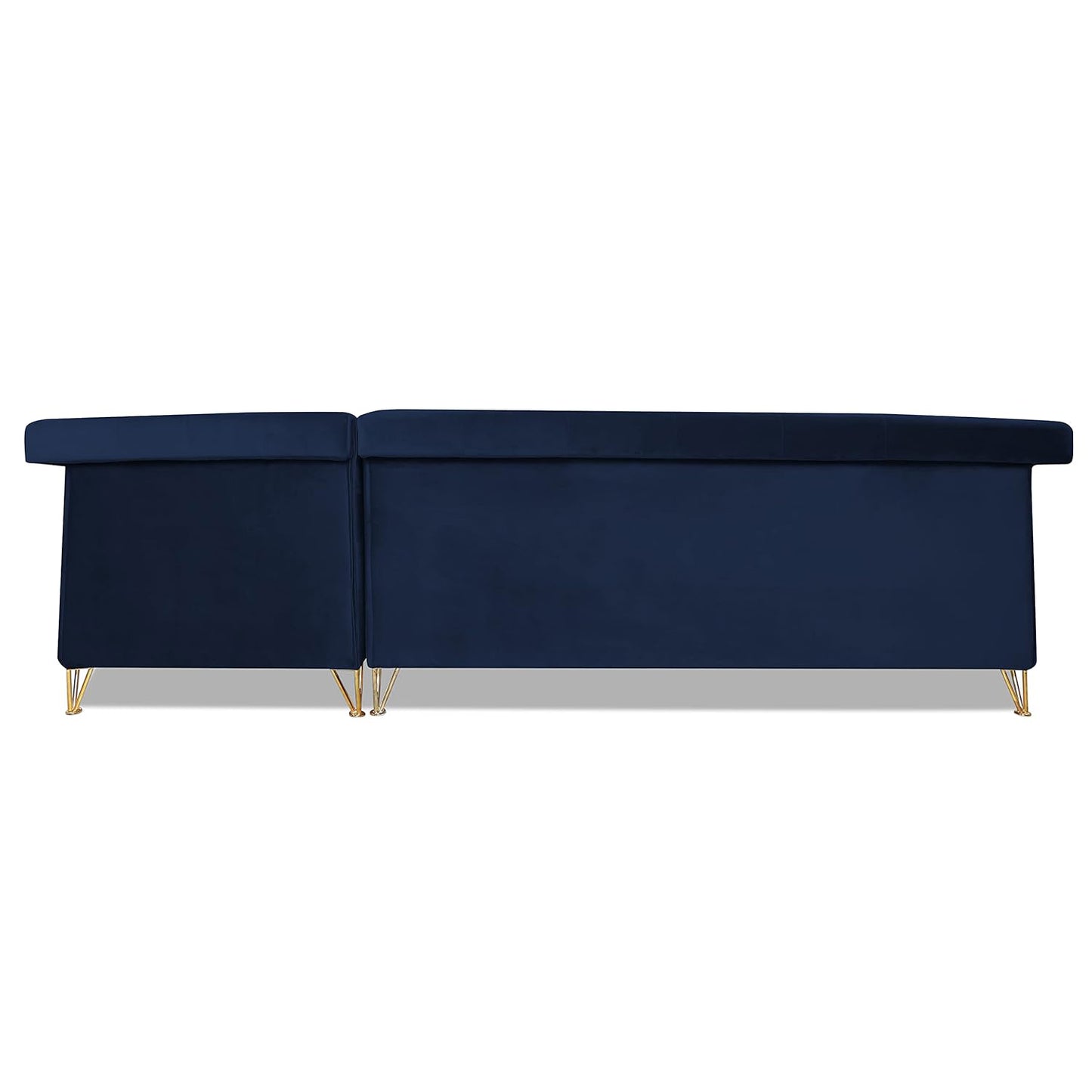 Adorn India Premium Raygan L Shape 6 Seater Sofa Set Right Side (Velvet Fabric Colour Blue)