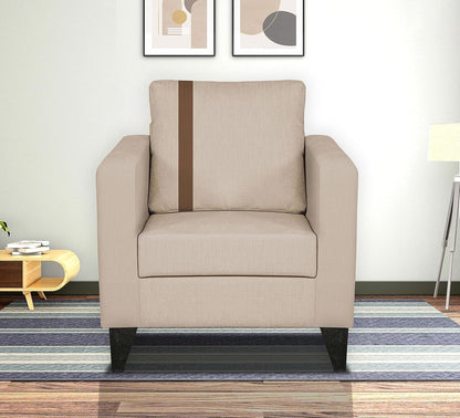 Adorn India Chandler Plus 1 Seater Sofa (Beige) (3 Year Warranty)