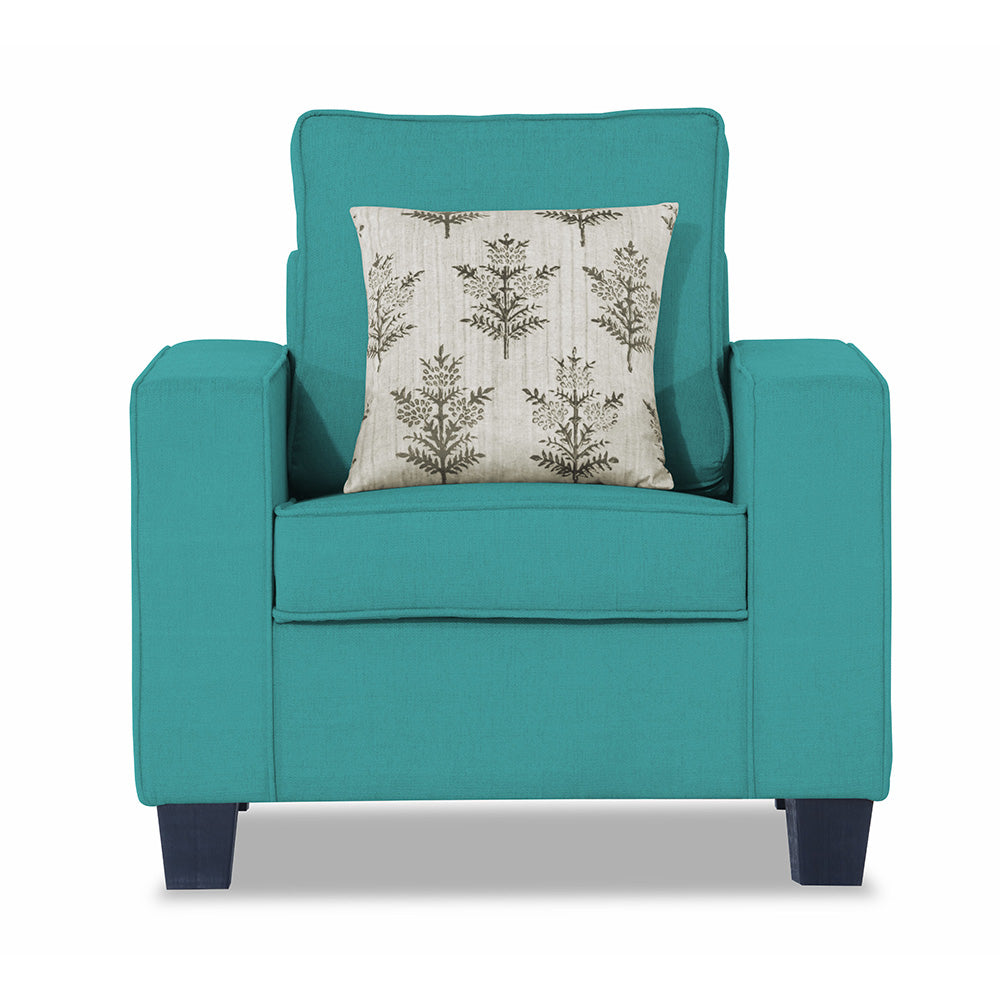 Adorn India Camden 1 Seater Sofa (Aqua Blue) (3 Year Warranty)
