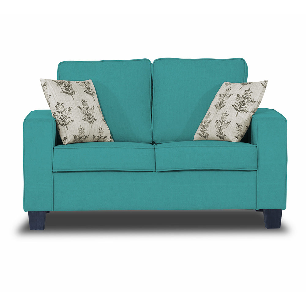 Adorn India Camden 2 Seater Sofa (Aqua Blue) (3 Year Warranty)