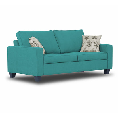 Adorn India Camden 3 Seater Sofa (Aqua Blue) (3 Year Warranty)
