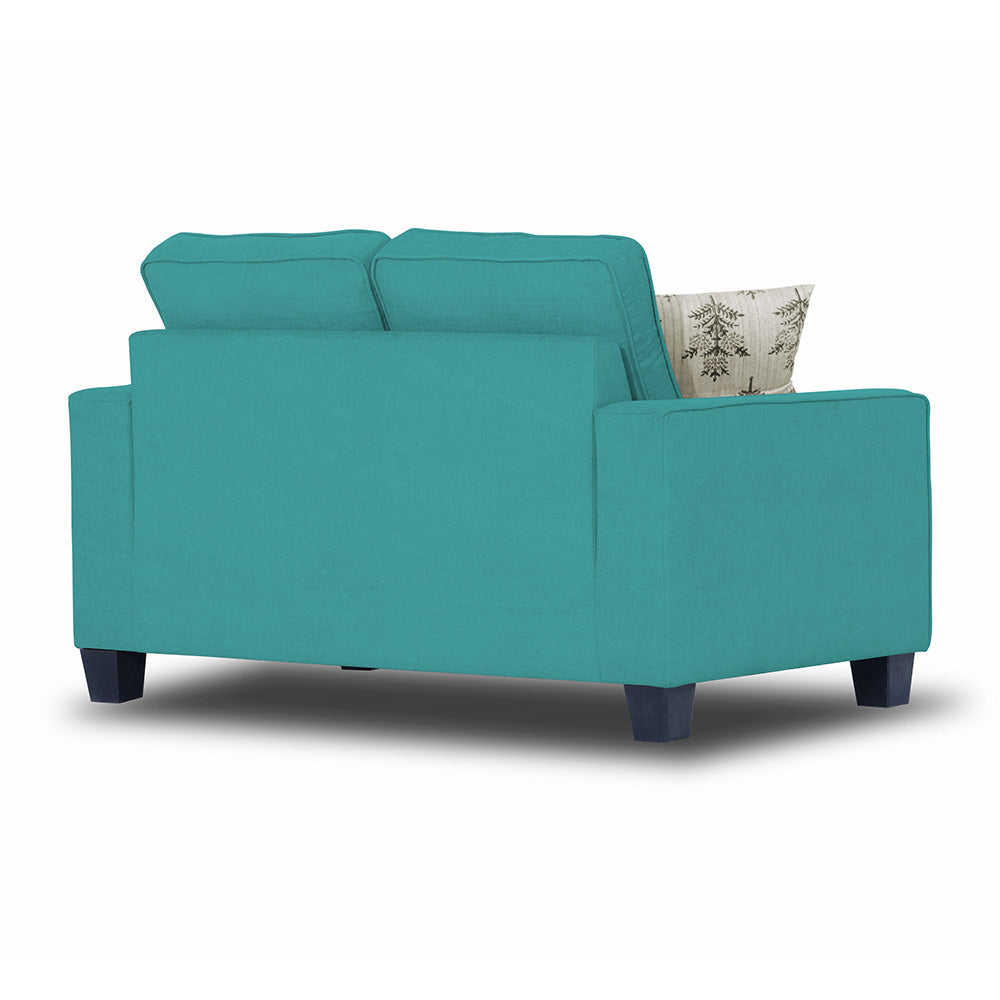 Adorn India Camden 2 Seater Sofa (Aqua Blue) (3 Year Warranty)