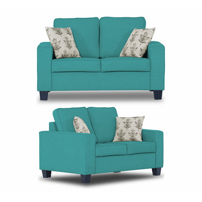 Adorn India Camden 3+2 5 Seater Sofa Set (Aqua Blue) (3 Year Warranty)
